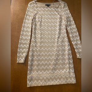 Jessica Howard white and gold dress- Size 8